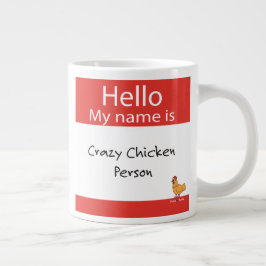 Hallo Mein Name ist Crazy Chicken Person - Kaffee  Jumbo-Tasse