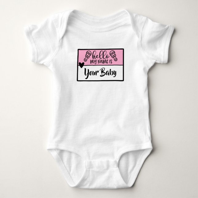 Hallo Mein Name ist "custom baby name". Strampler (Vorderseite)