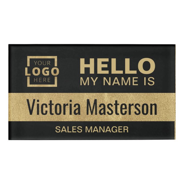 Hallo Mein Name ist - Custom Business Mitarbeiter Namenschild (Vorderseite)