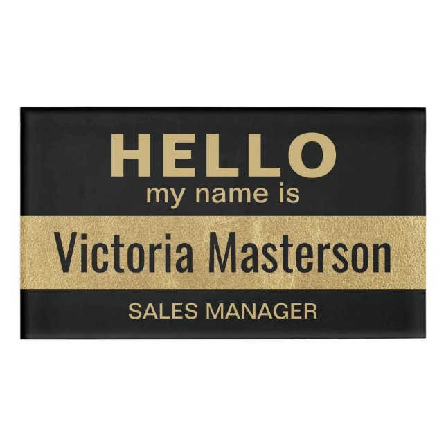Hallo Mein Name ist - Custom Business Mitarbeiter Namenschild (Vorderseite)