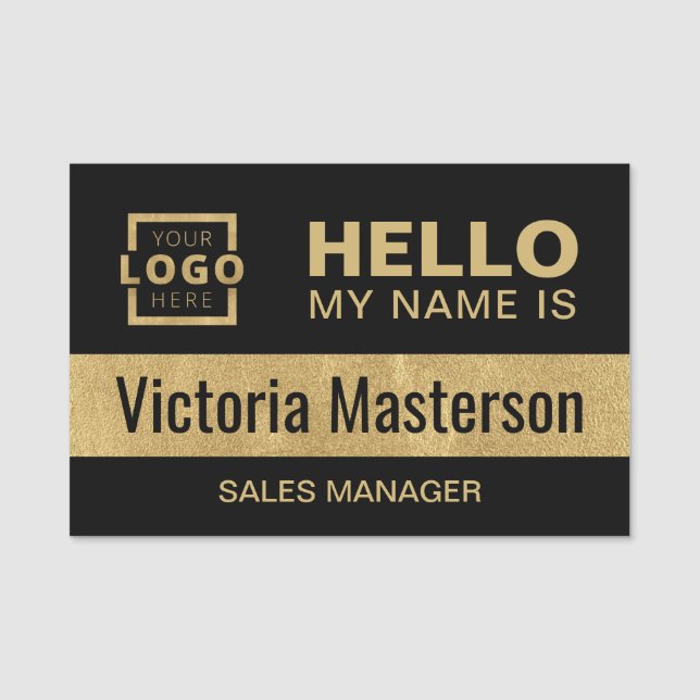 Hallo Mein Name ist - Custom Business Mitarbeiter Namensschild (Vorderseite)