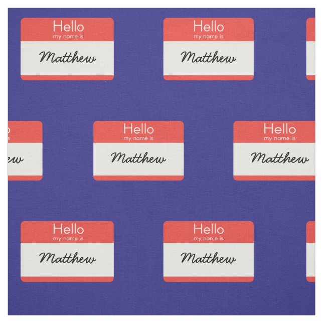 Hallo Mein Name ist der Name Tag Stoff (Muster)