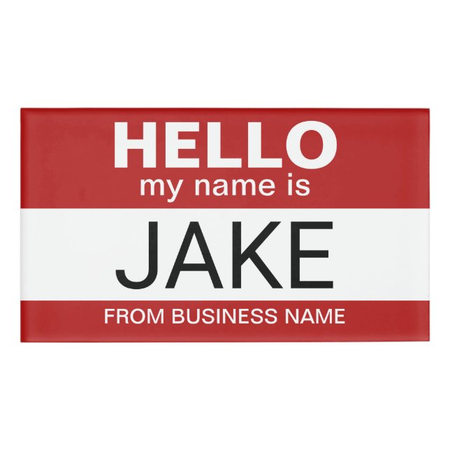 Hallo Mein Name ist Jake - lustiges halloween Kost Namenschild (Vorderseite)