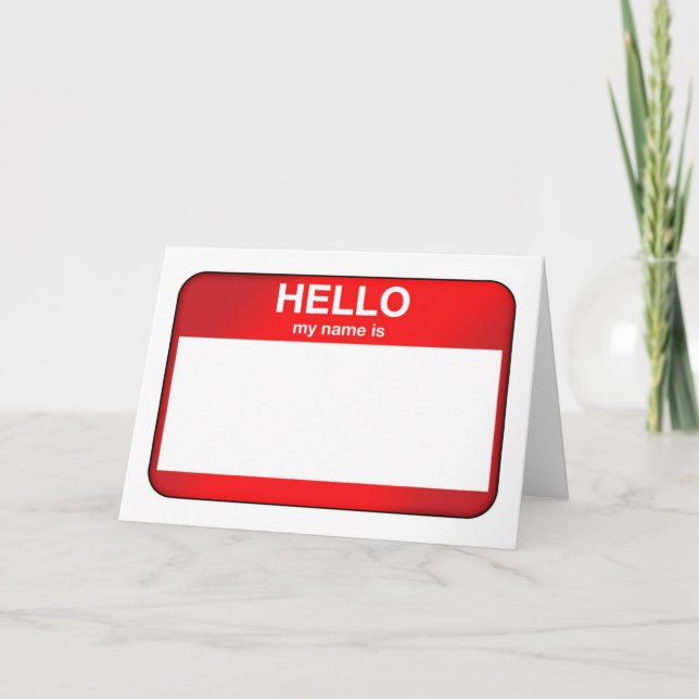 Hallo, mein Name ist... Karte (Vorderseite)