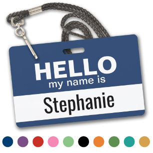 Hallo, mein Name ist - klassisch blau und weiß Ausweis