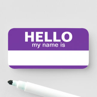 Hallo, mein Name ist - Lila - Employee Dry Erase Namensschild