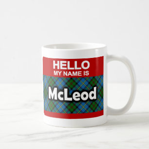 Hallo Mein Name ist McLeod Scottish Clan Tartan Kaffeetasse