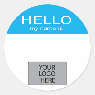 Hallo, mein Name ist - mit benutzerdefiniertem Log Runder Aufkleber