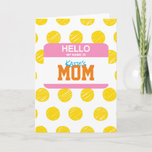 Hallo, mein Name ist MOM Namensschild Eltern Humor Feiertagskarte