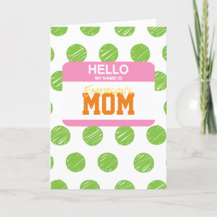 Hallo, mein Name ist MOM Namensschild KINDER NAME Feiertagskarte