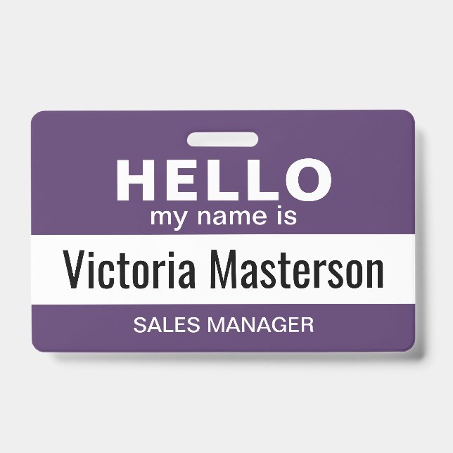 Hallo Mein Name ist - Name des benutzerdefinierten Ausweis (Vorderseite)