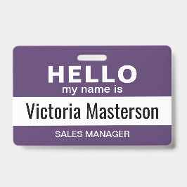 Hallo Mein Name ist - Name des benutzerdefinierten Ausweis