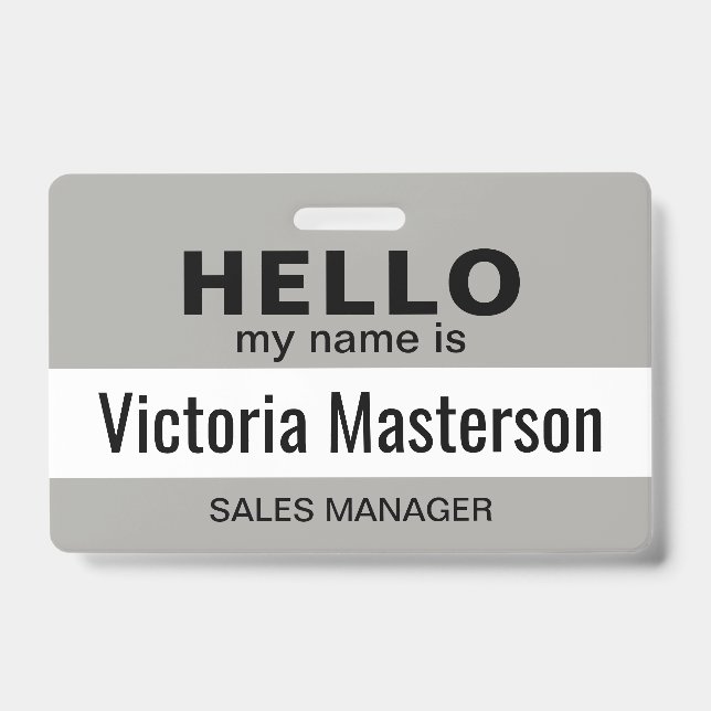 Hallo Mein Name ist - Name des benutzerdefinierten Ausweis (Vorderseite)