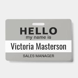 Hallo Mein Name ist - Name des benutzerdefinierten Ausweis