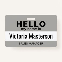 Hallo Mein Name ist - Name des benutzerdefinierten Ausweis