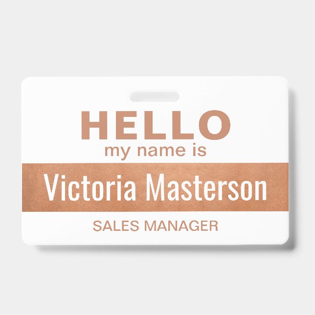 Hallo Mein Name ist - Name des benutzerdefinierten Ausweis (Vorderseite)