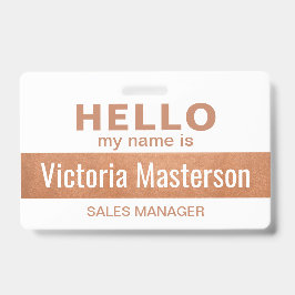 Hallo Mein Name ist - Name des benutzerdefinierten Ausweis