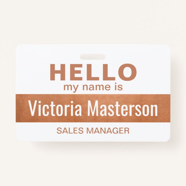 Hallo Mein Name ist - Name des benutzerdefinierten Ausweis (Vorderseite)