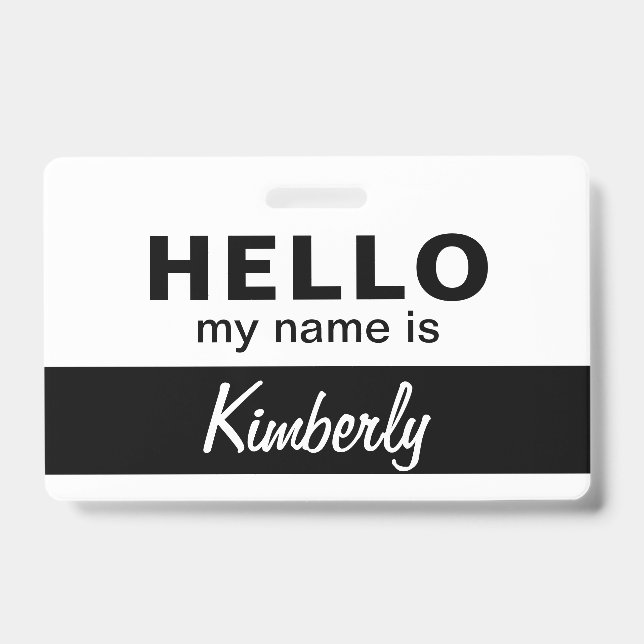 Hallo Mein Name ist - Name des benutzerdefinierten Ausweis (Vorderseite)