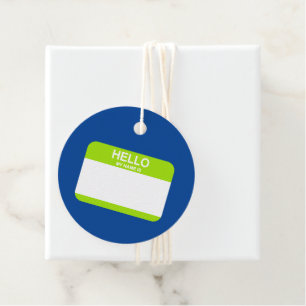 Hallo, mein Name ist Nametag Blue Green Office Fun Geschenkanhänger