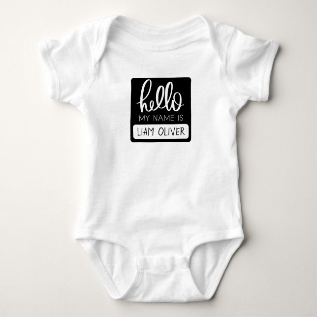 Hallo Mein Name ist Personalisiert Outfit Baby Strampler (Vorderseite)