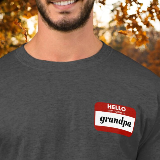 "Hallo, mein Name ist" Personalisierte Schwangersc T-Shirt ("hello my name is" grandpa grandparent pregnancy reveal tshirt gift pregnancy announcement funny)