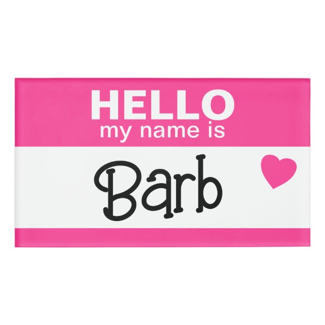 Hallo, mein Name ist - Pink - Custom Halloween Cos Namenschild (Vorderseite)