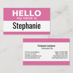 Hallo, mein Name ist - Pink - Informationen zu Ges Visitenkarte