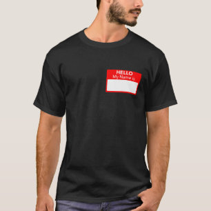 Hallo Mein Name ist Red Blank Nametag Funny Novelt T-Shirt