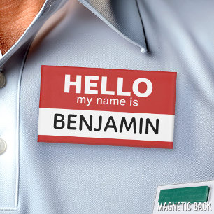 Hallo mein Name ist - rot - Name des benutzerdefin Namenschild