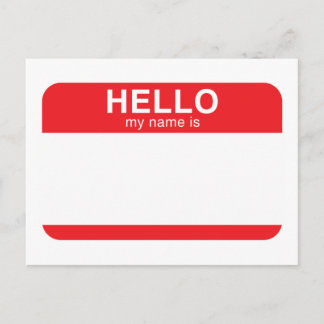 Hallo, mein Name ist rot Postkarte