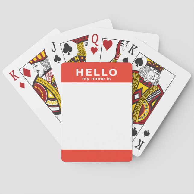 Hallo, mein Name ist rot Spielkarten (Rückseite)