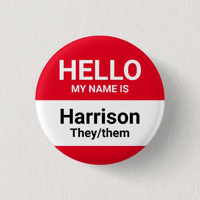 Hallo, mein Name ist rotes individuelle Name Aussp Button (Vorderseite)