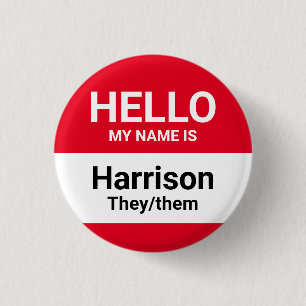 Hallo, mein Name ist rotes individuelle Name Aussp Button