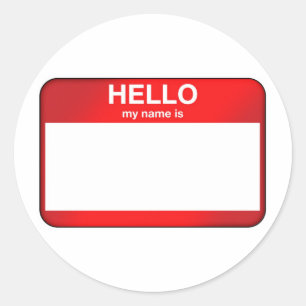 Hallo, mein Name ist... Runder Aufkleber