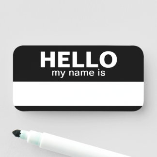 Hallo, mein Name ist - Schwarz - Mitarbeiter White Namensschild