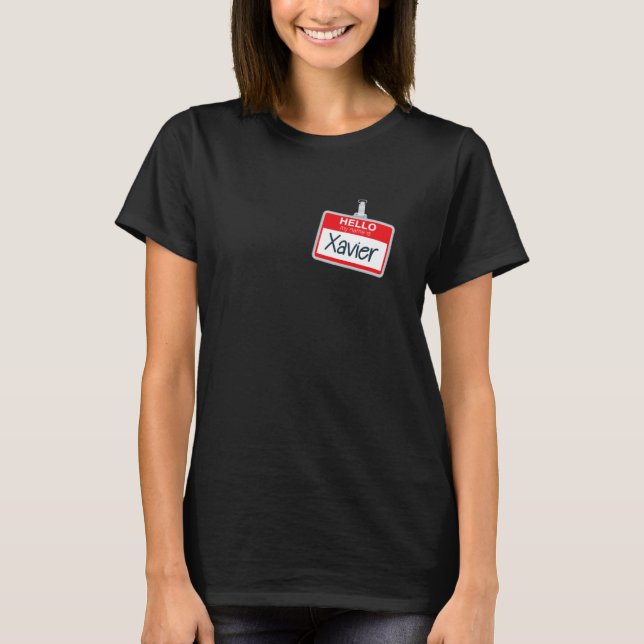Hallo, mein Name ist Xavier Funny Halloween Custom T-Shirt (Vorderseite)