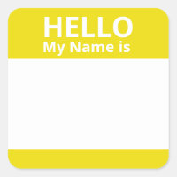 Hallo Mein Name ist Yellow White Name Aufkleber