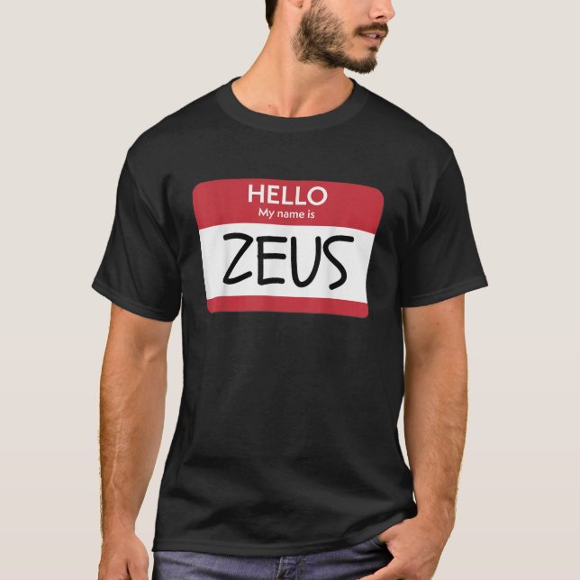 Hallo, mein Name ist Zeus Funny Griechischer Gott  T-Shirt (Vorderseite)