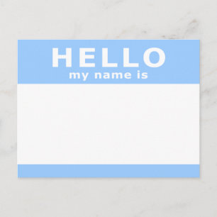 Hallo, mein Name Postkarte