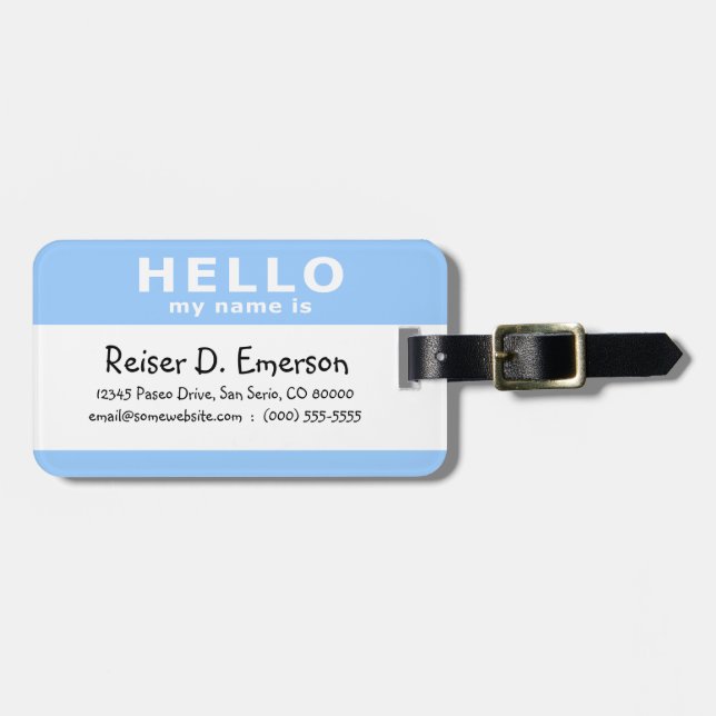 Hallo mein Name Tag Gepäckanhänger (Vorderseite horizontal)