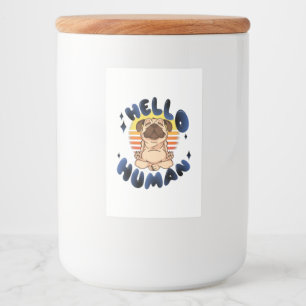 Hallo Mensch Heilende Yoga Hund Lebensmitteletikett