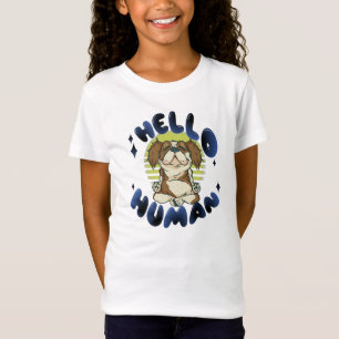 Hallo Mensch Heilende Yoga Hund T-Shirt