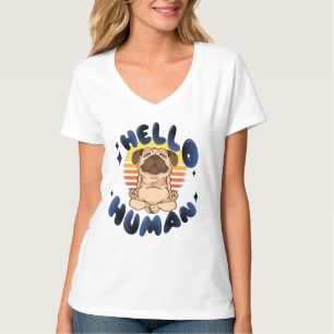Hallo Mensch Heilende Yoga Hund T-Shirt