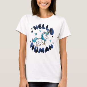 Hallo Mensch Liebes Einhorn T-Shirt