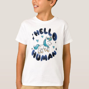 Hallo Mensch Liebes Einhorn T-Shirt