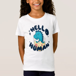 Hallo Mensch lustiger Dinosaurier T-Shirt