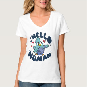 Hallo Mensch süßer Vogel T-Shirt