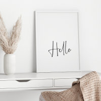 Hallo Minimal Moderne Schwarz-Weiß-Typografie