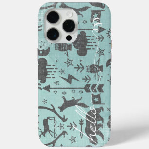 Hallo Mint Linen Bear Fox Muster iPhone 6 Plus Case-Mate iPhone Hülle
